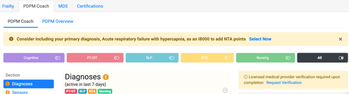 PDPM Coach Recommendations